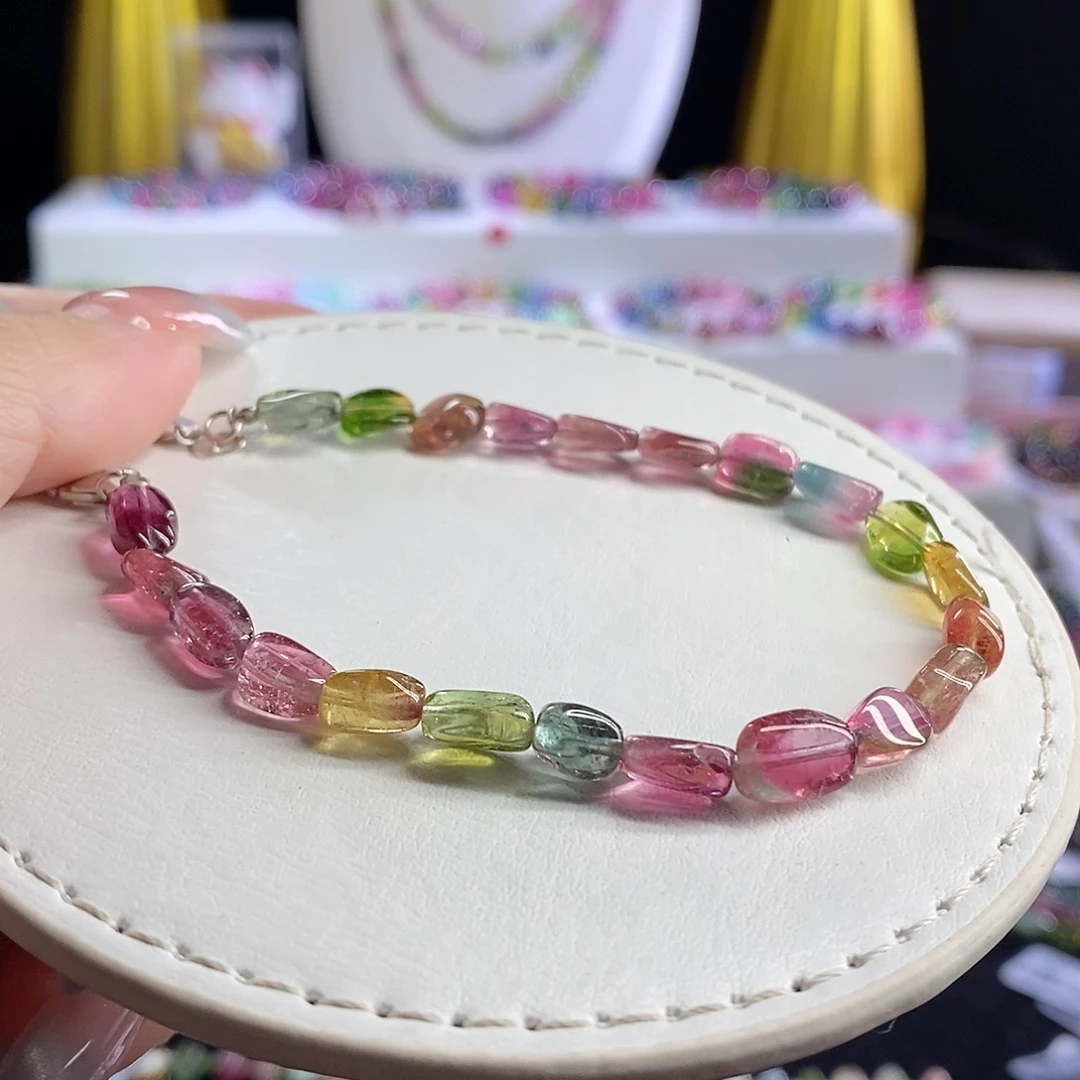 未镶嵌手链碧玺西瓜糖豆