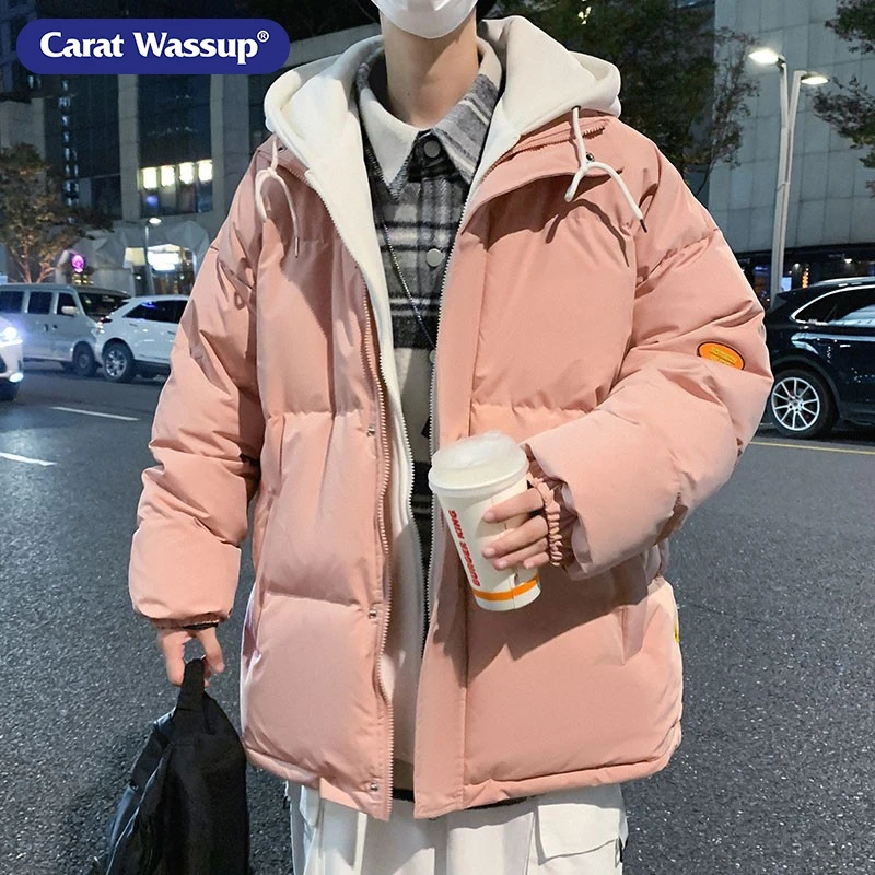 CARAT WASSUP棉服外套面包服冬季男女情侣假两件宽松休闲保暖棉衣