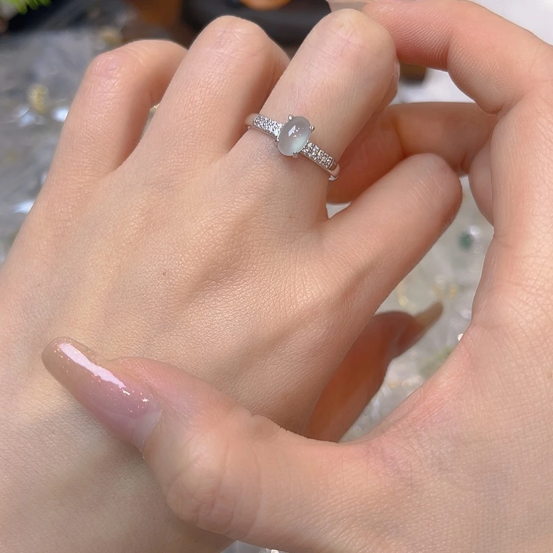 翡翠银S925镶嵌戒指