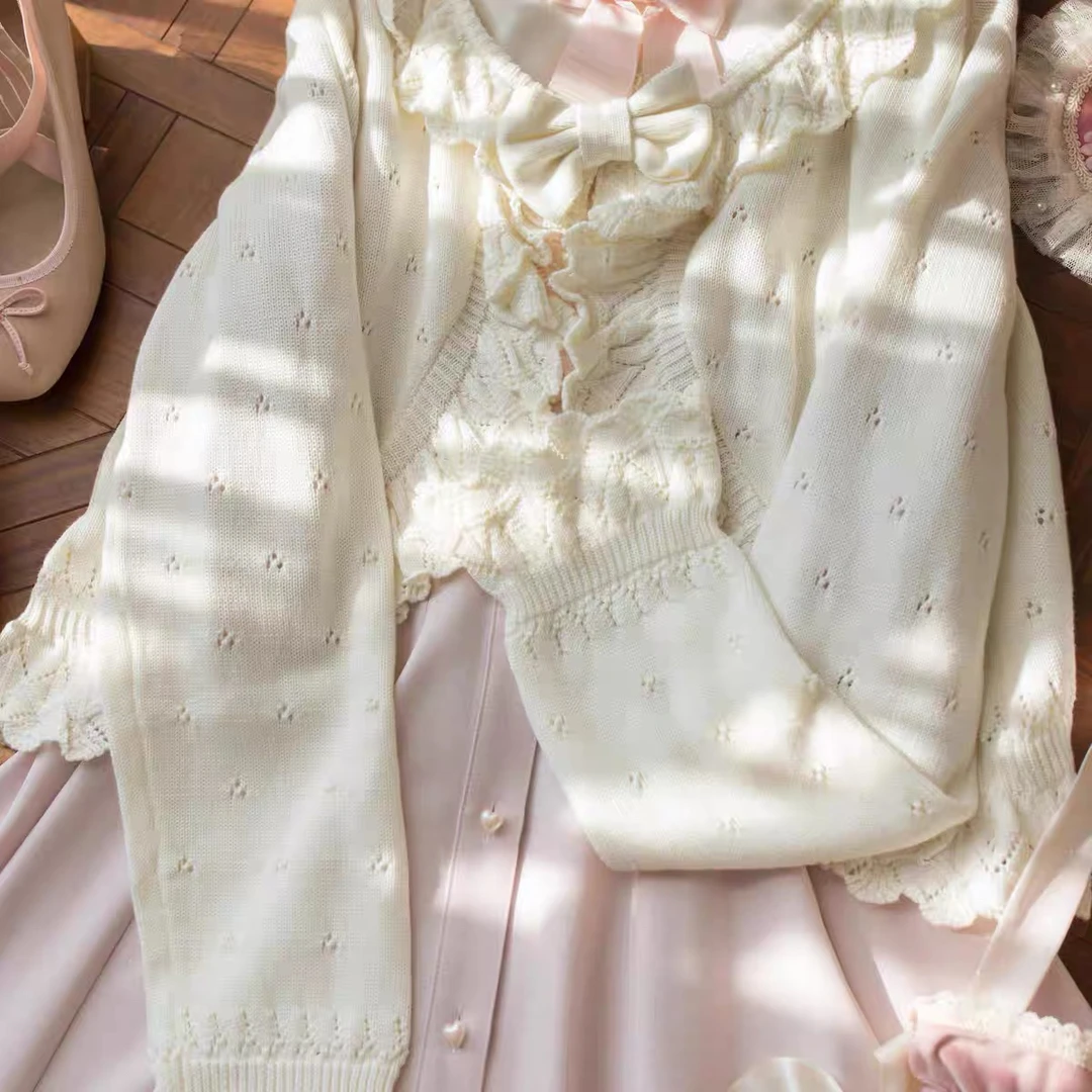 【奈奈开衫】现货秒发 Lolita毛衣开衫复古针织开衫软妹外套