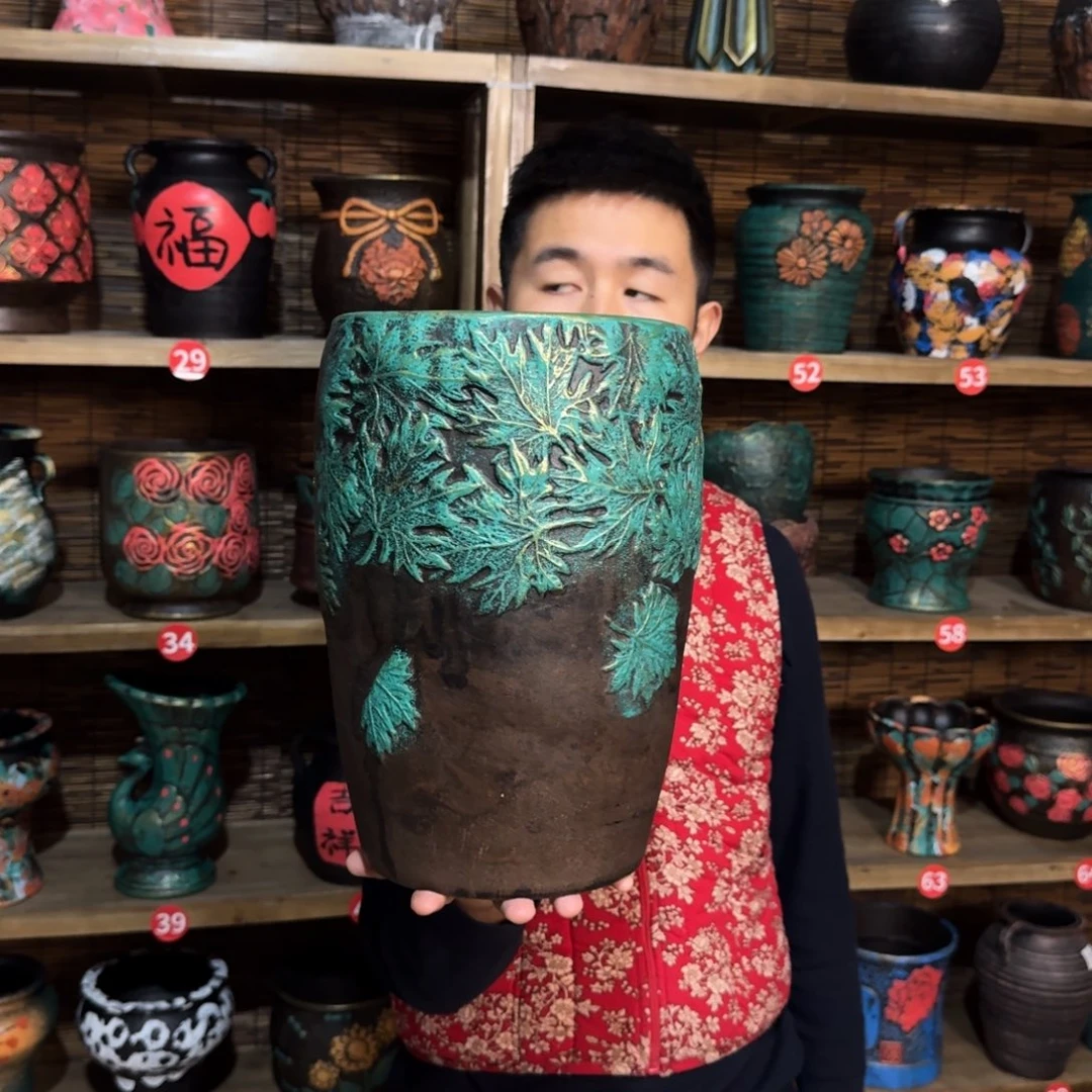 带孔高端浮雕花盆炸炸炸