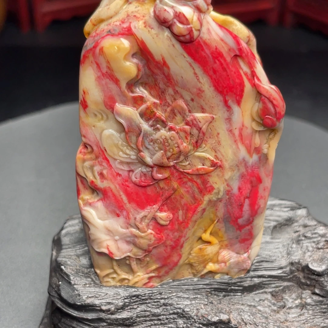 昌化鸡血石昌化鸡血石手把件摆件