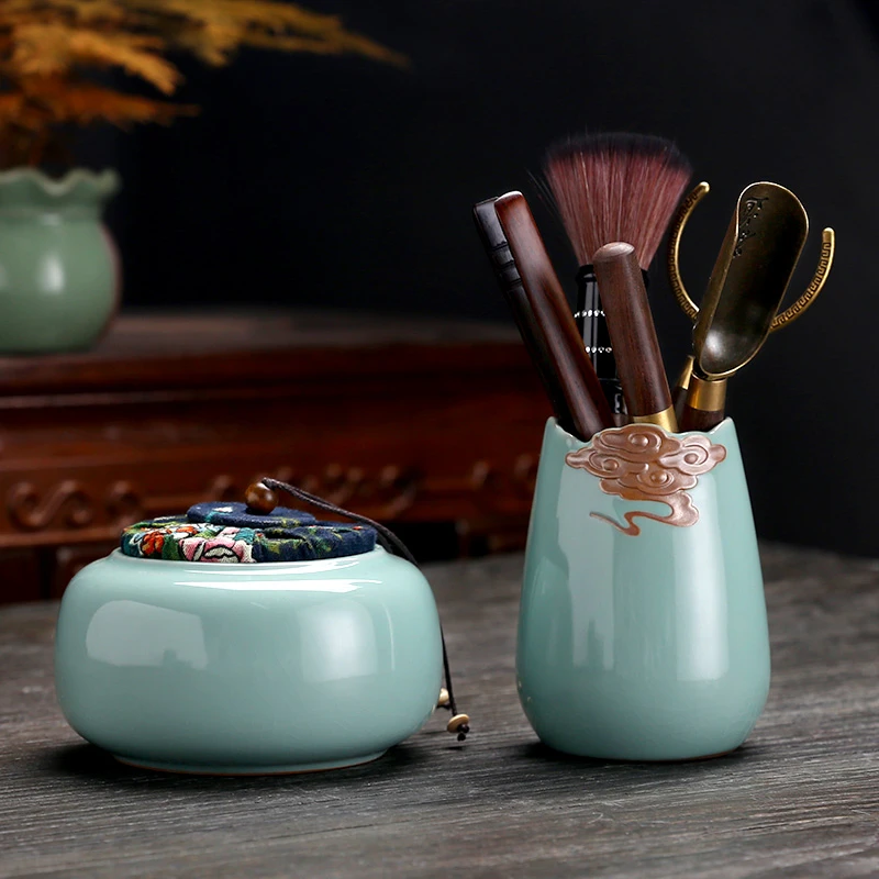 茶道六君子套装茶具配件用品茶台茶夹子茶洗喝茶三件套茶刷茶艺