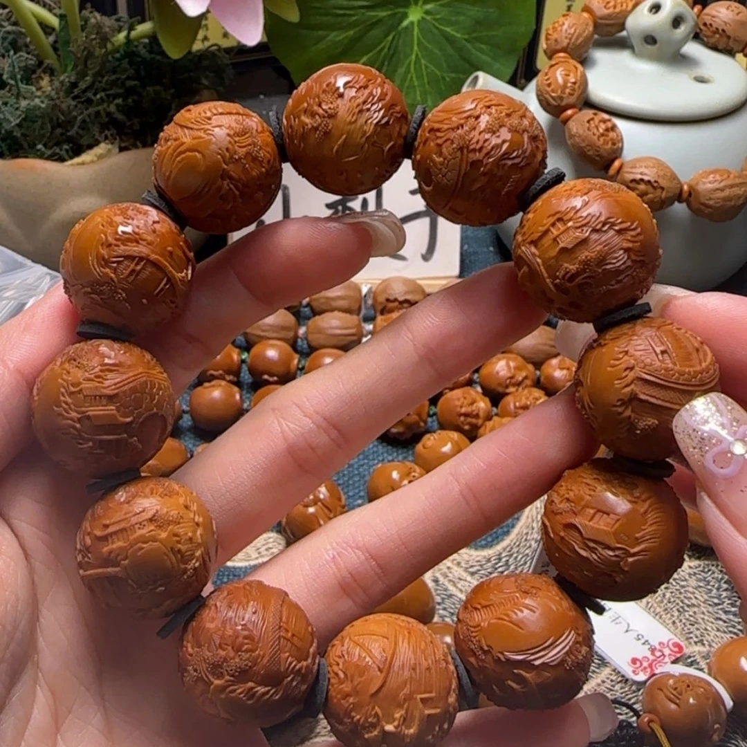 【闪购商品】橄榄核把件正圆大好河山