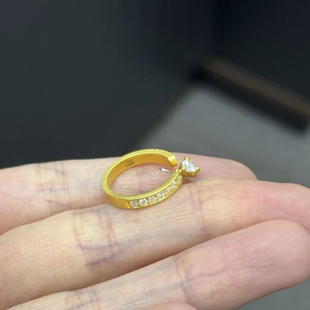 水滴尾戒足金999