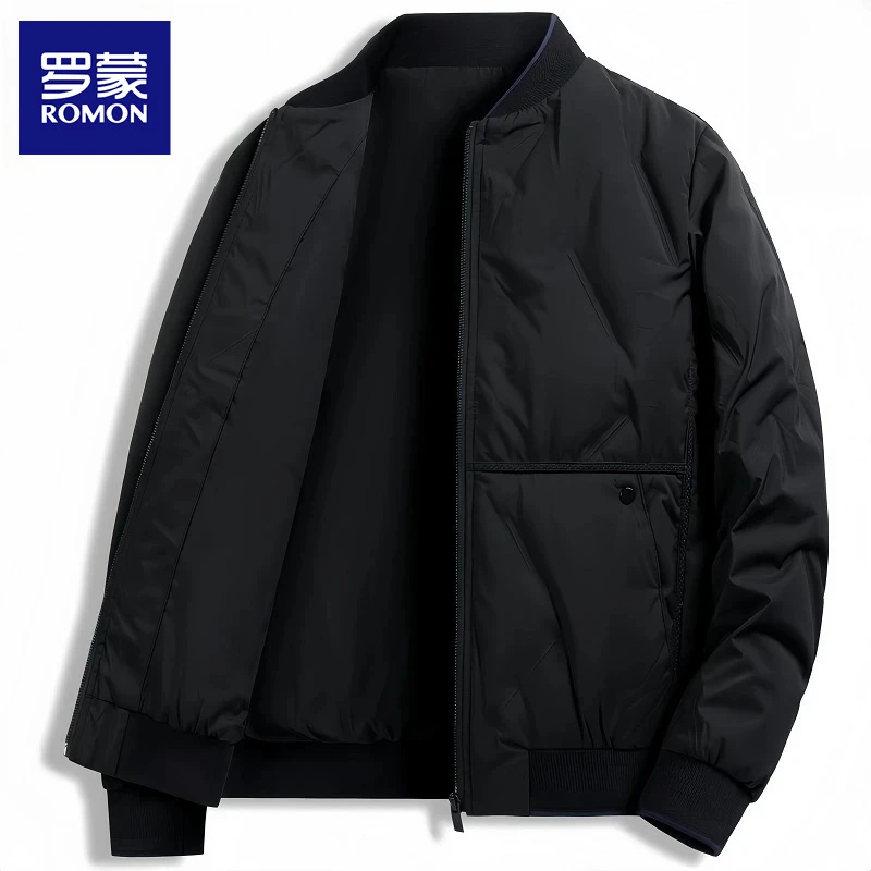 Romon/罗蒙爆款羽绒服男士秋冬保暖商务休闲棒球领轻薄短款外套男