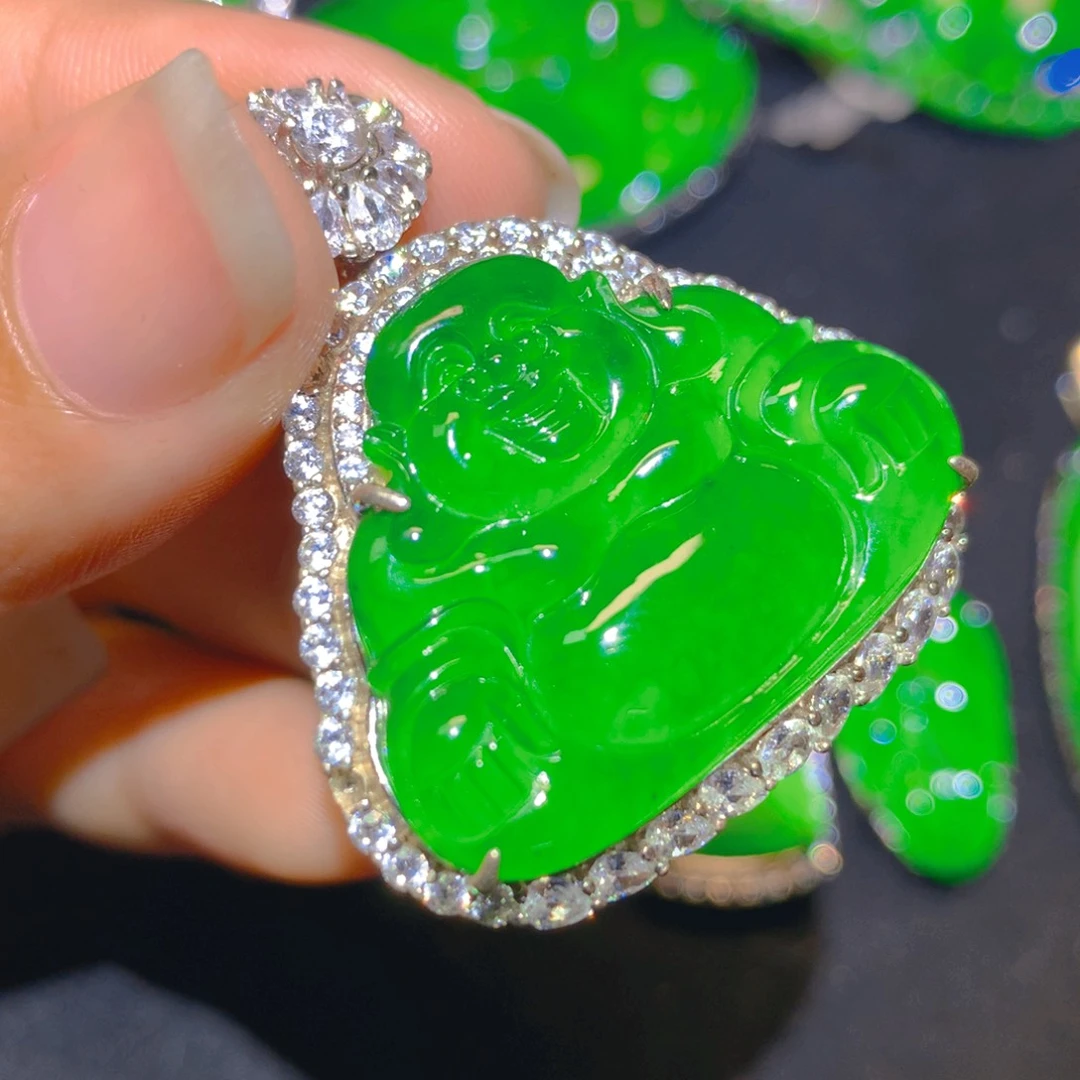 翡翠银S925镶嵌颈饰