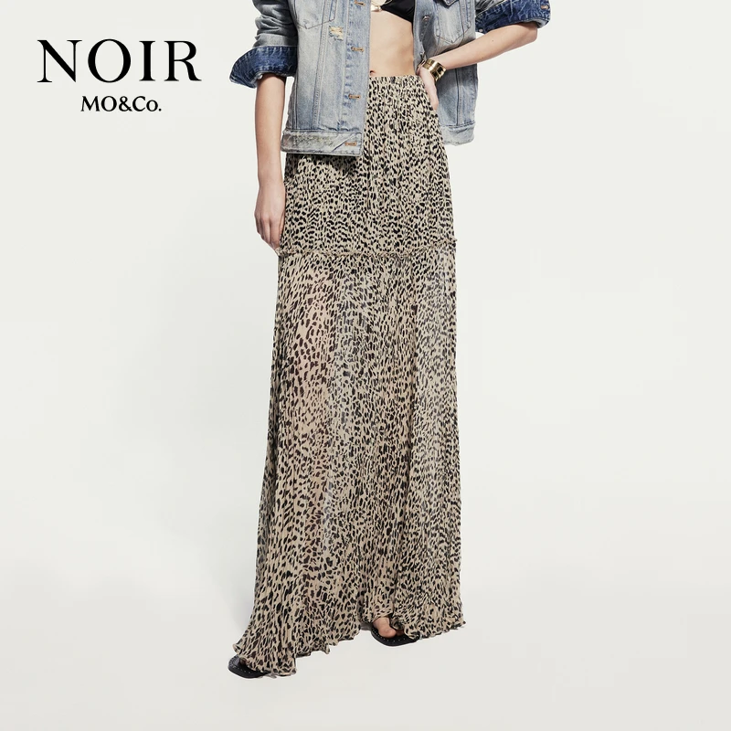 【NOIR系列】MOCO半身裙春夏5A桑蚕丝豹纹(附衬裙)MBD2SKT024