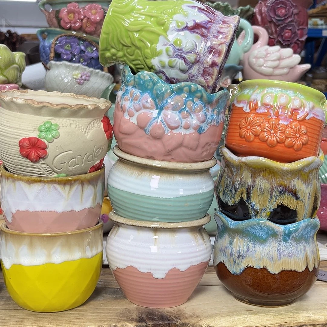 陶瓷陶瓷花盆特价上新口8-10厘米