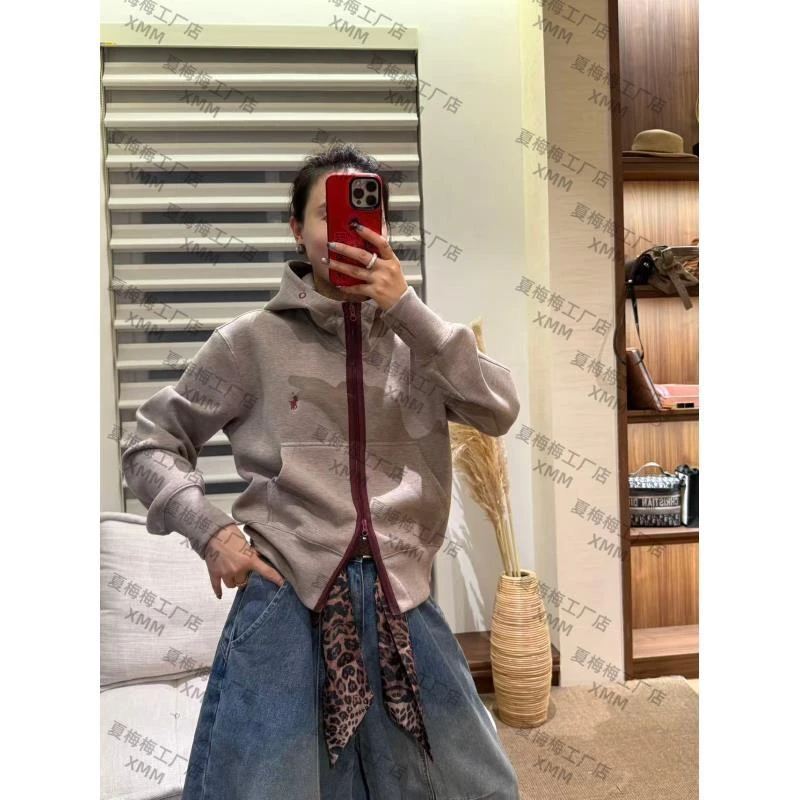 XMM.【丝光羊毛拉链卫衣】时尚百搭秋季保暖潮流洋气宽松休闲GJ7976