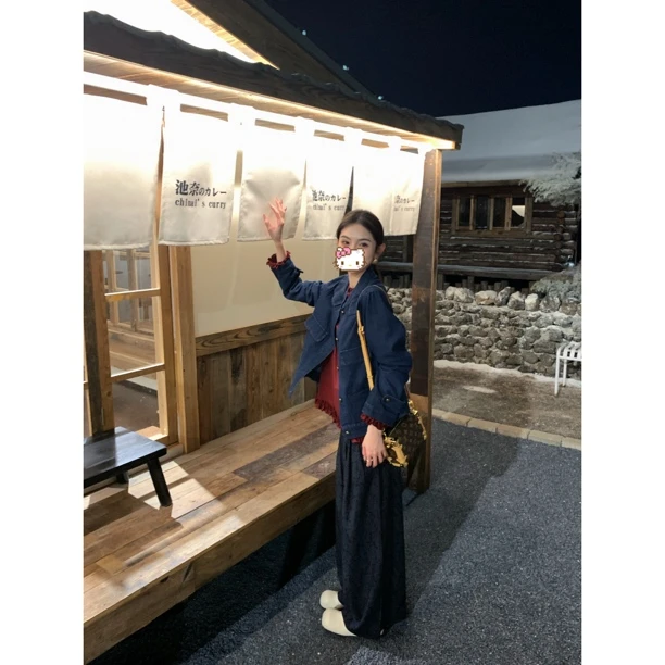 【赵小小&牛仔也老钱】8272 秋季早秋美式复古正肩老钱风牛仔外套女
