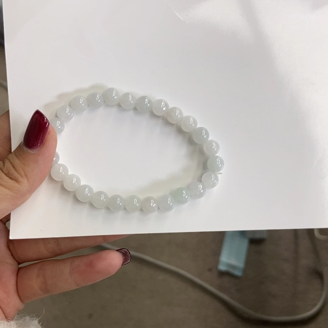 翡翠手链未镶嵌白冰手串