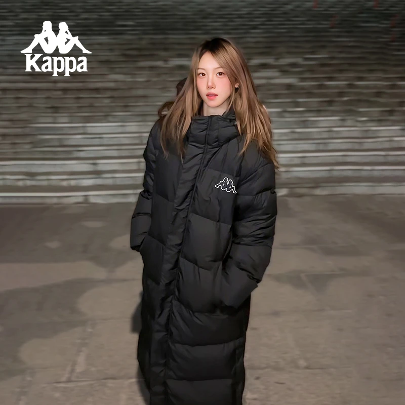 KAPPA/背靠背运动羽绒服男2025新款冬季鸭绒户外长款外套女