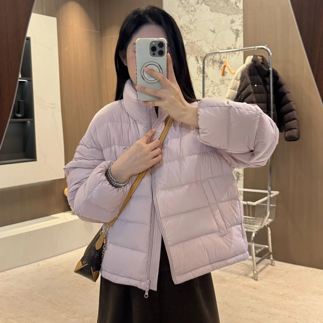宿慕SUMU韩版纯色小立领羽绒服2025秋冬新款时尚羽绒外套女装8661
