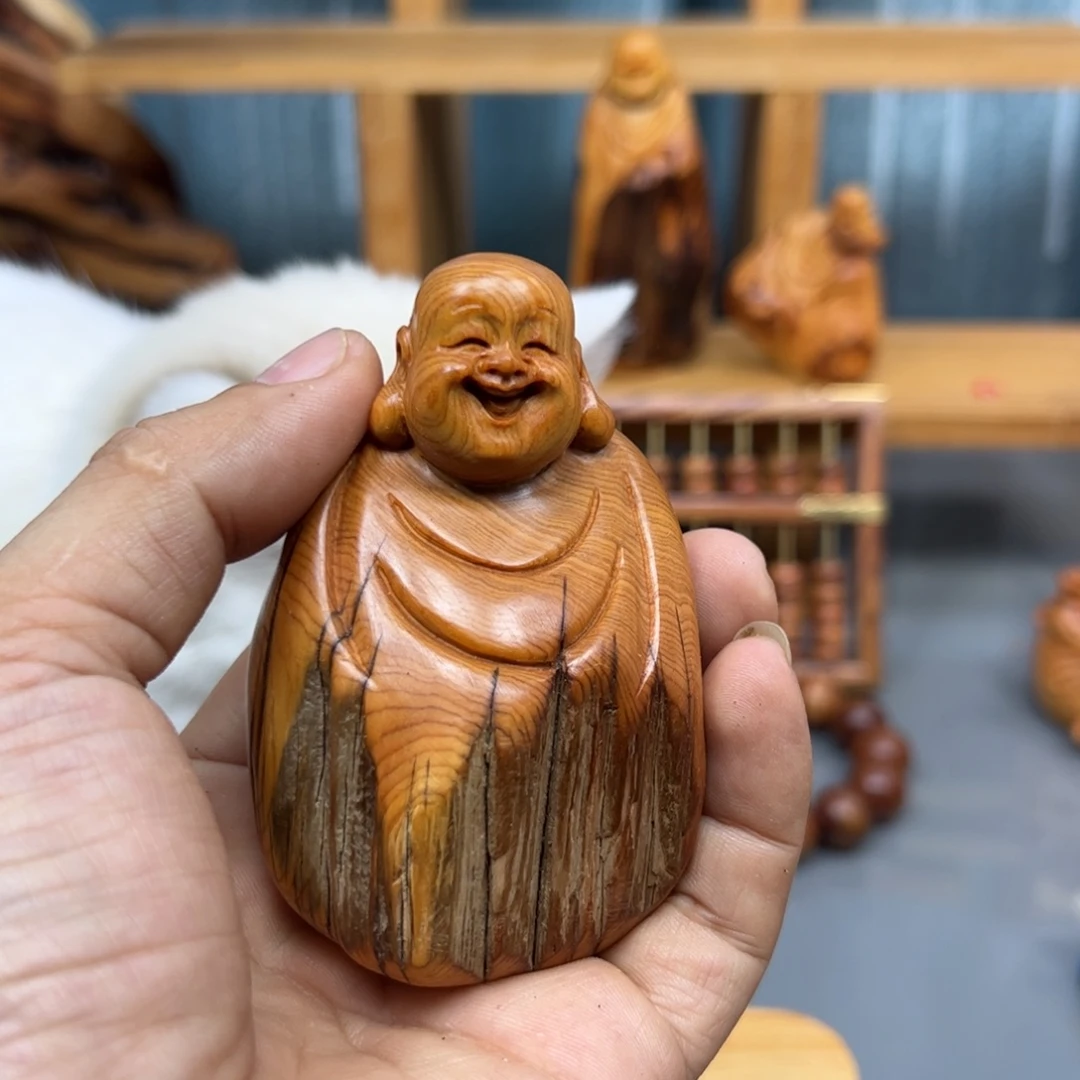 现***人木崖柏木摆件手把件