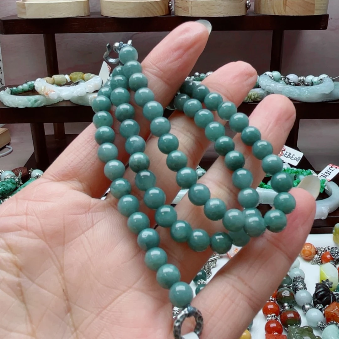 翡翠未镶嵌手链百搭项链