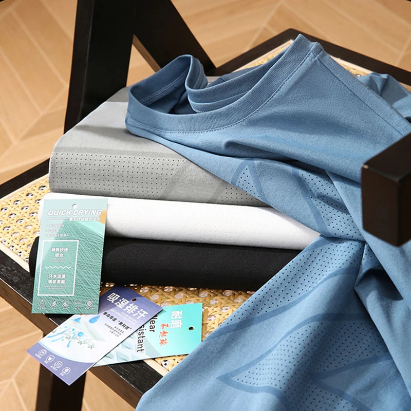 礼袋装！轻奢系列！凉感速干科技面料！激光冲孔！男圆领短袖T恤