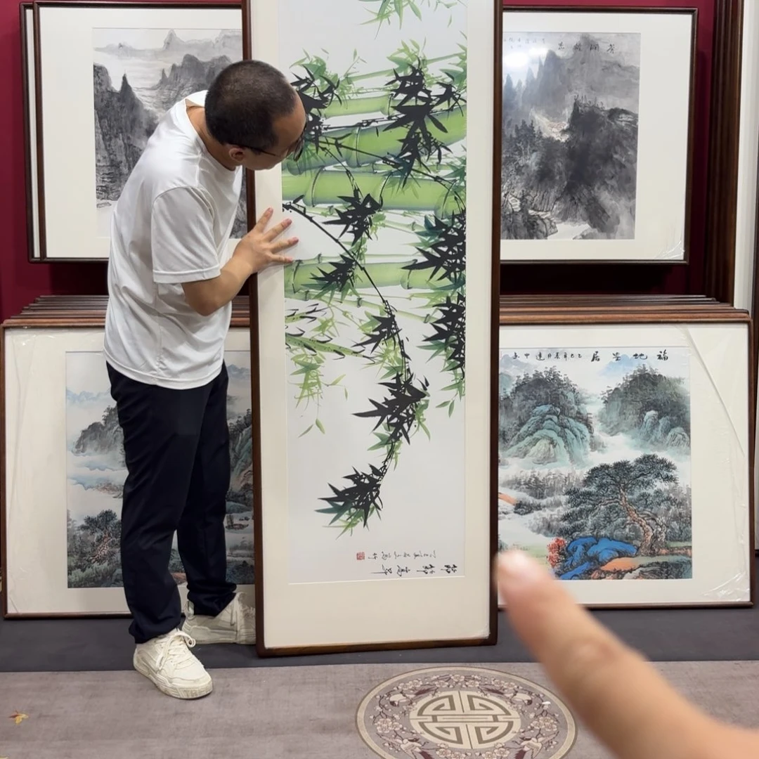 国画手绘作品带框210/60