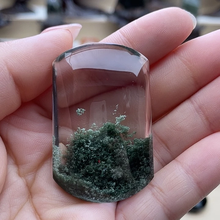 未镶嵌颈饰水晶绿幽灵聚宝盆吊坠定制