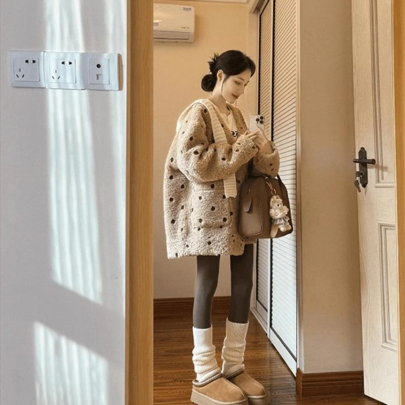 女士秋冬上衣宽松外套显瘦加厚时尚休闲加绒冬季