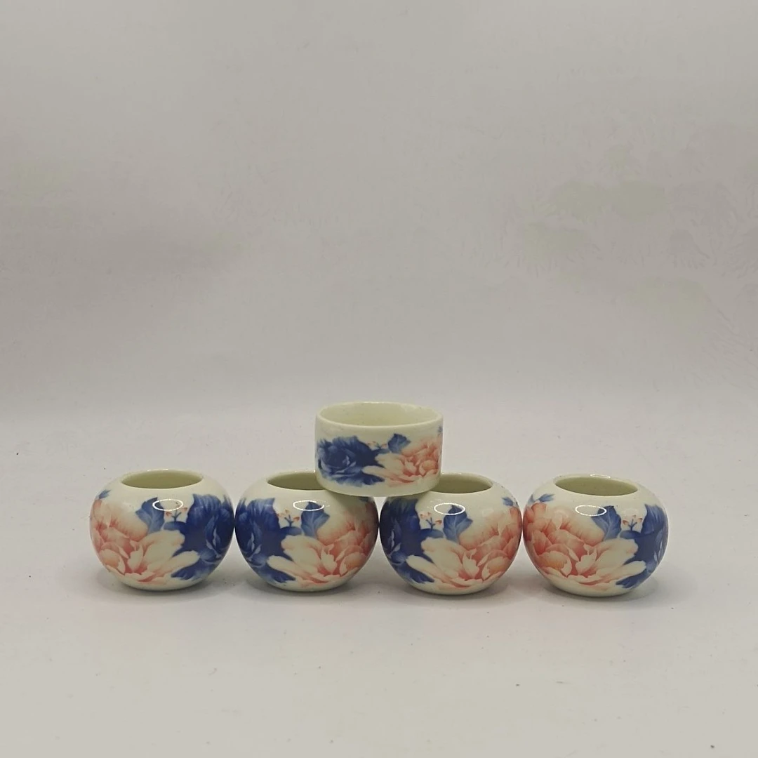 小鸟罐五件套!牡丹花图案 小鸟杯鸟食碗适合红子贝子黄鸟