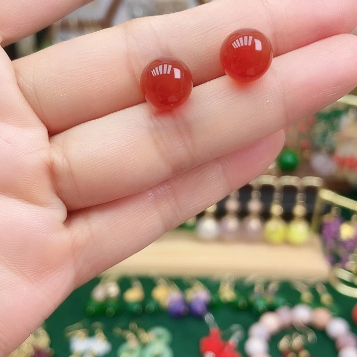 玛瑙/玉髓耳钉合金