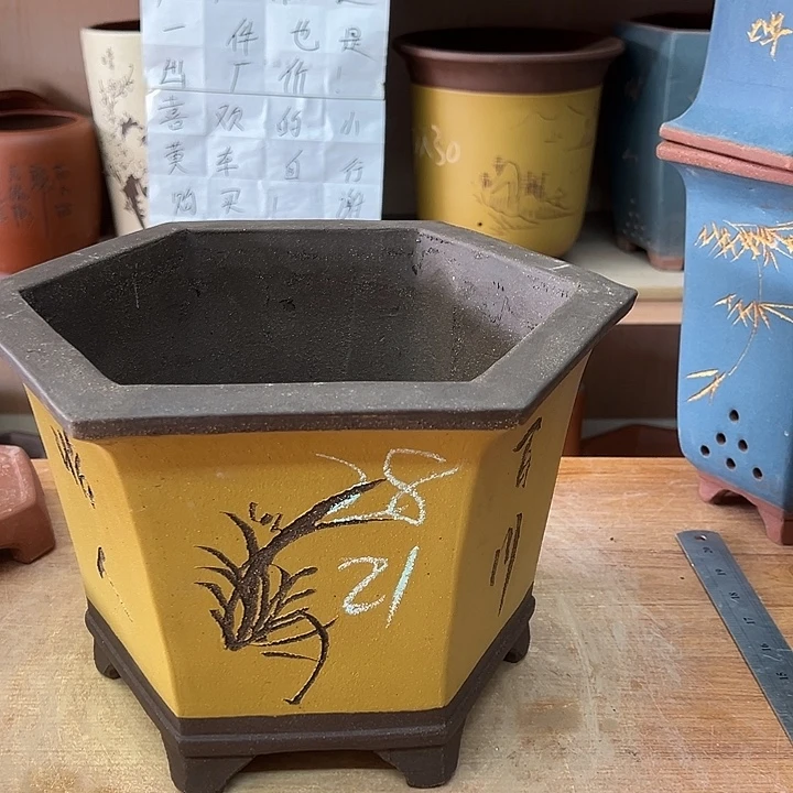 紫砂花盆，透气花盆