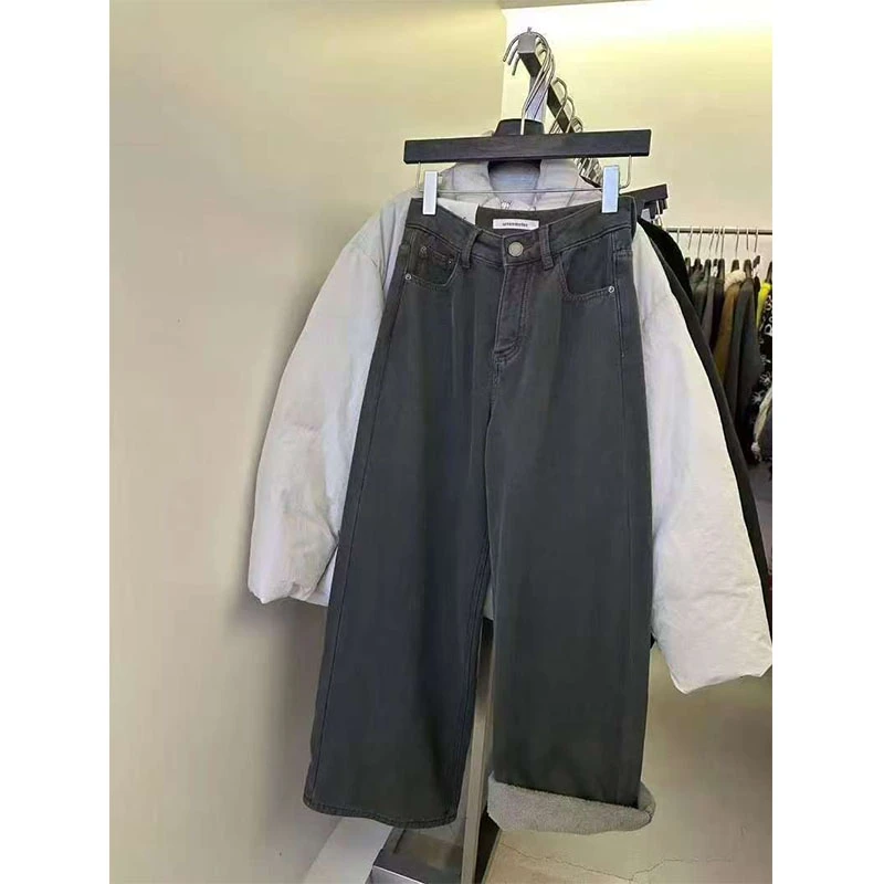 都考 牛仔加绒裤