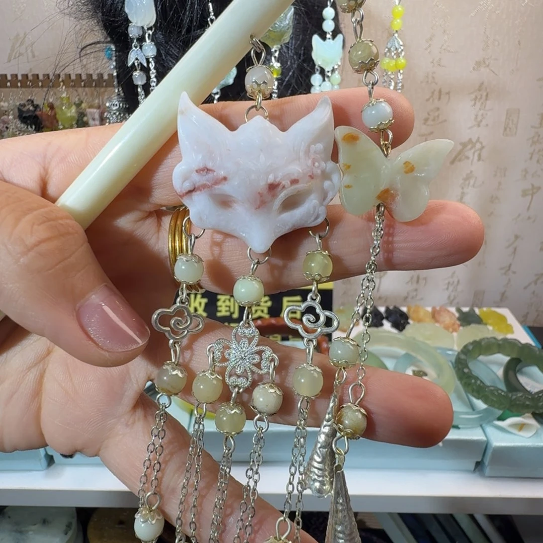 未镶嵌岫玉发簪福利款两个包邮