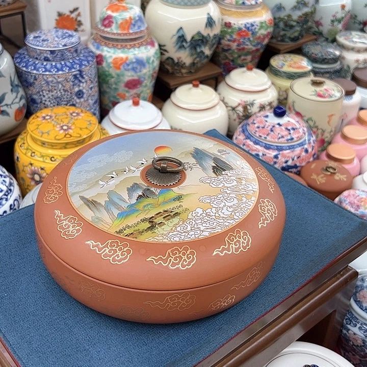 瓷片好漂亮的茶叶罐罐呀呀