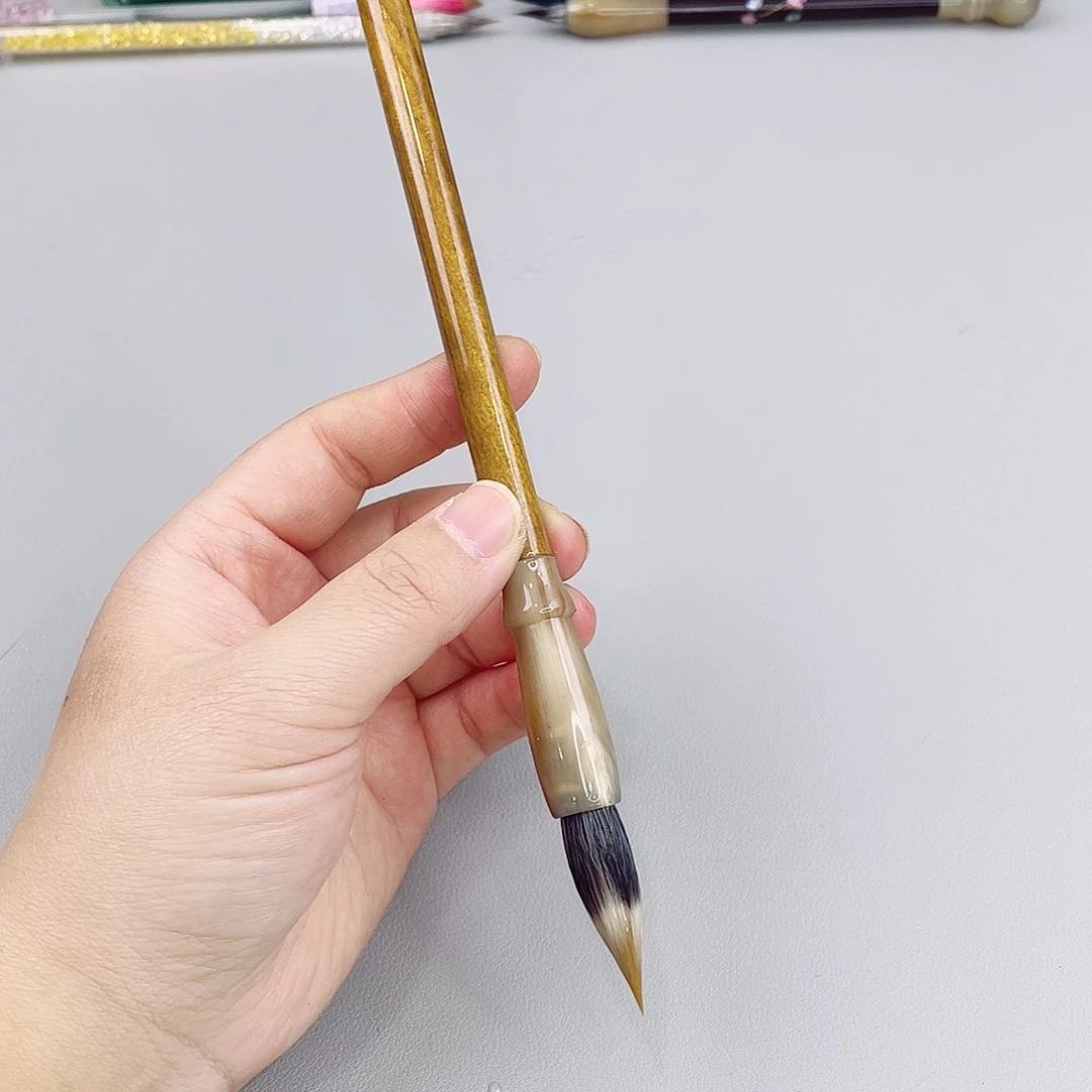 高货孤品一支，金丝楠木三幅笔