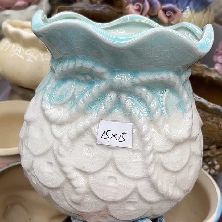 多肉绿植陶瓷花盆9.9包邮，有孔