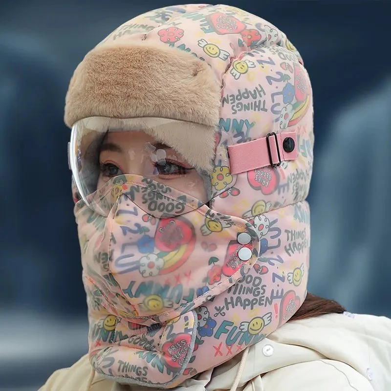 【加绒加厚】冬季防风面罩保暖神器电动车骑行男女头套棉帽雷锋帽