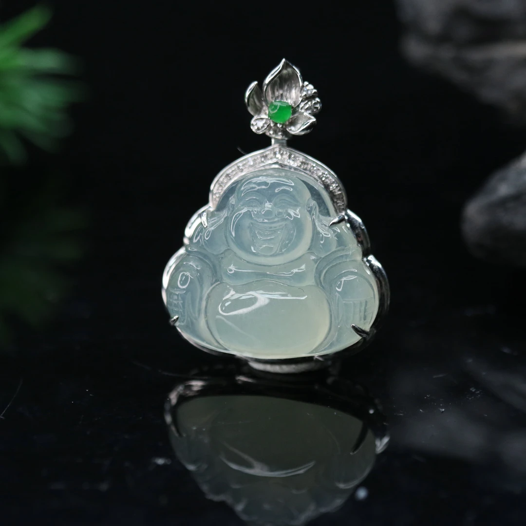 11天然缅甸翡翠A货18k冰佛公/200332/上海嘉禾拍卖