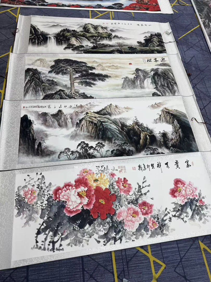 【精品复刻】《四幅山水组合 》国画客厅书房茶室装饰画艺术微喷装裱