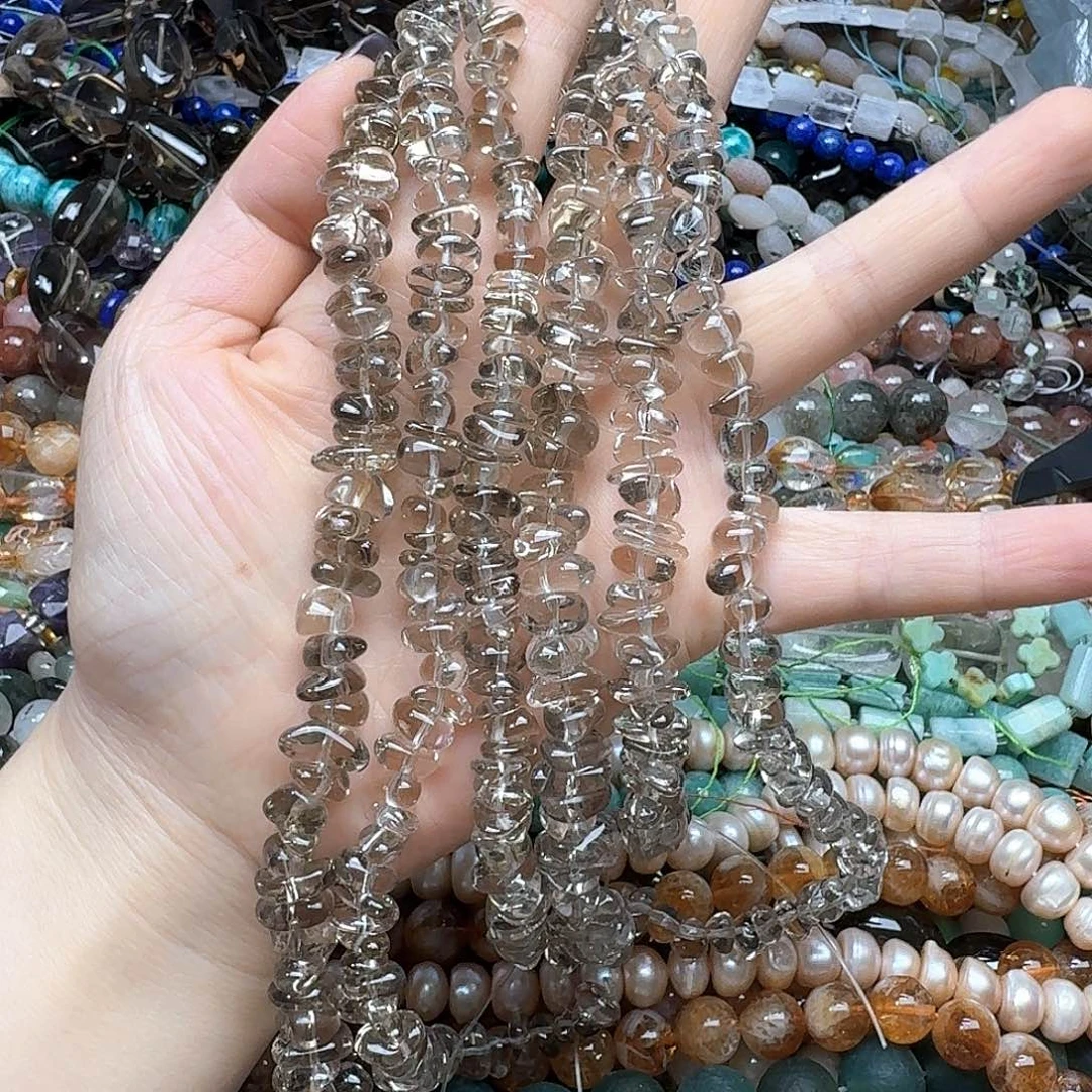 玛瑙/玉髓未镶嵌珠宝半成品一条9m茶晶随行