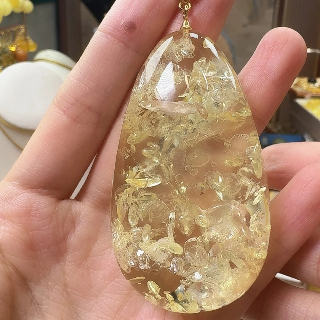 琥珀未镶嵌颈饰吊坠