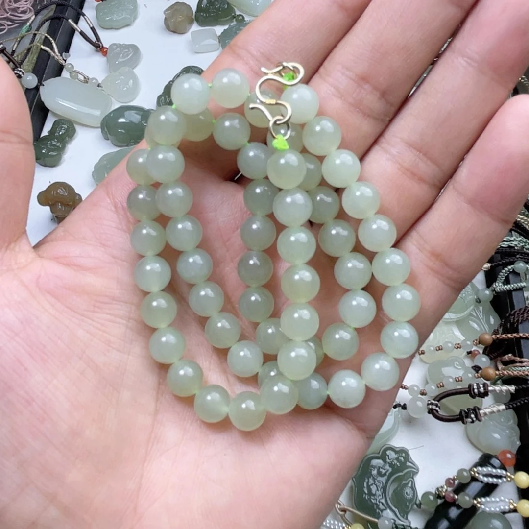 和田玉银S925镶嵌颈饰