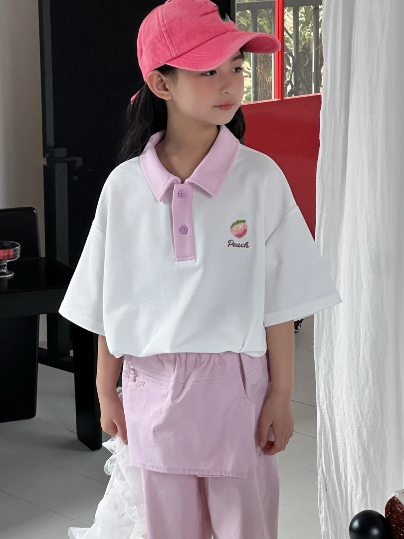 中大童时尚百搭帅6282宽松Polo衫