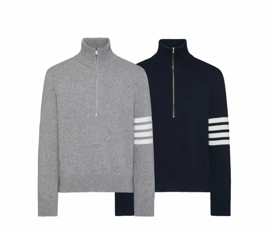 半高领立领毛衣  高领拉链套头外套