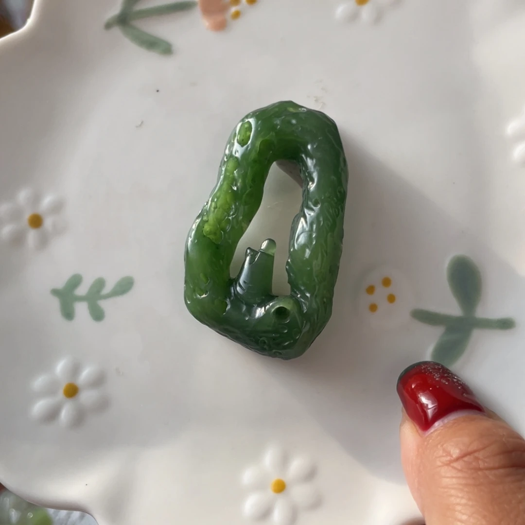 和田玉未镶嵌颈饰碧玉悟道