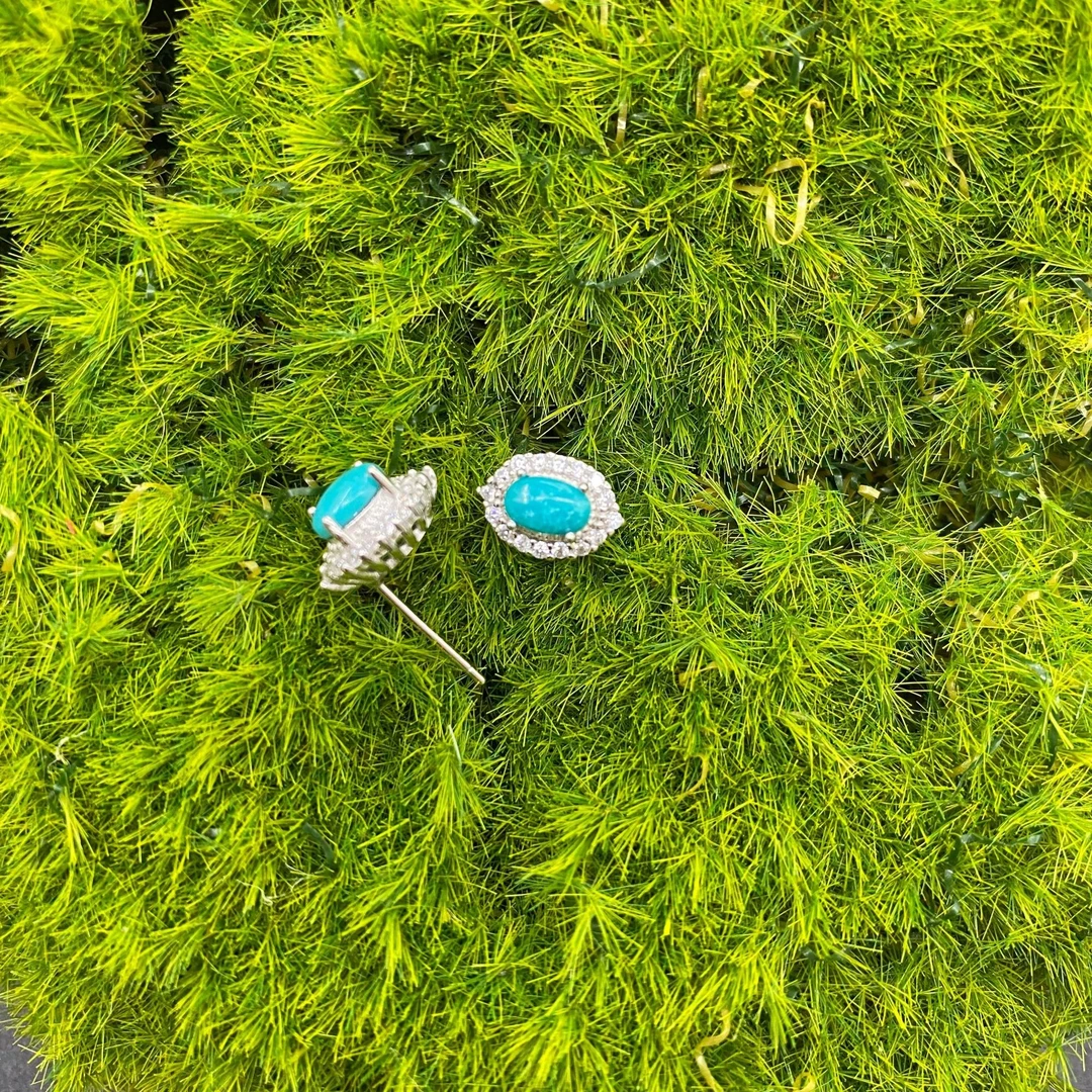 绿松耳钉【小北质检】ZJH236Z8多样性发一