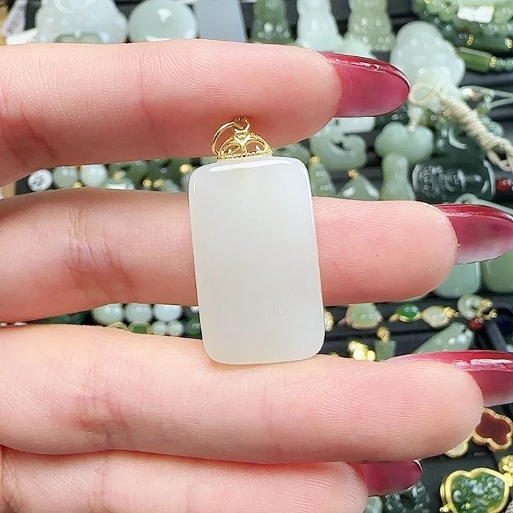 和田玉银S925镶嵌颈饰