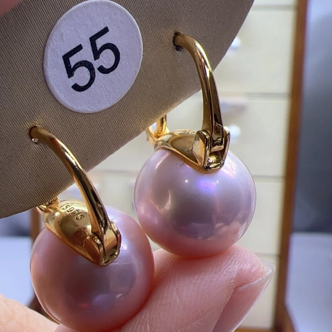 淡水珍珠耳饰银S925镶嵌