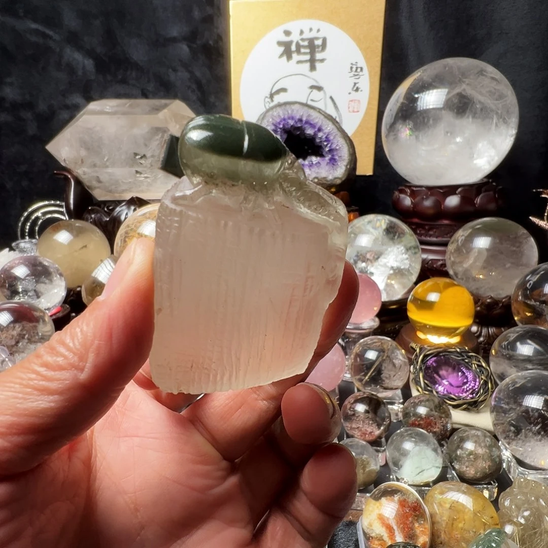 发晶颈饰未镶嵌手工雕刻绿幽灵