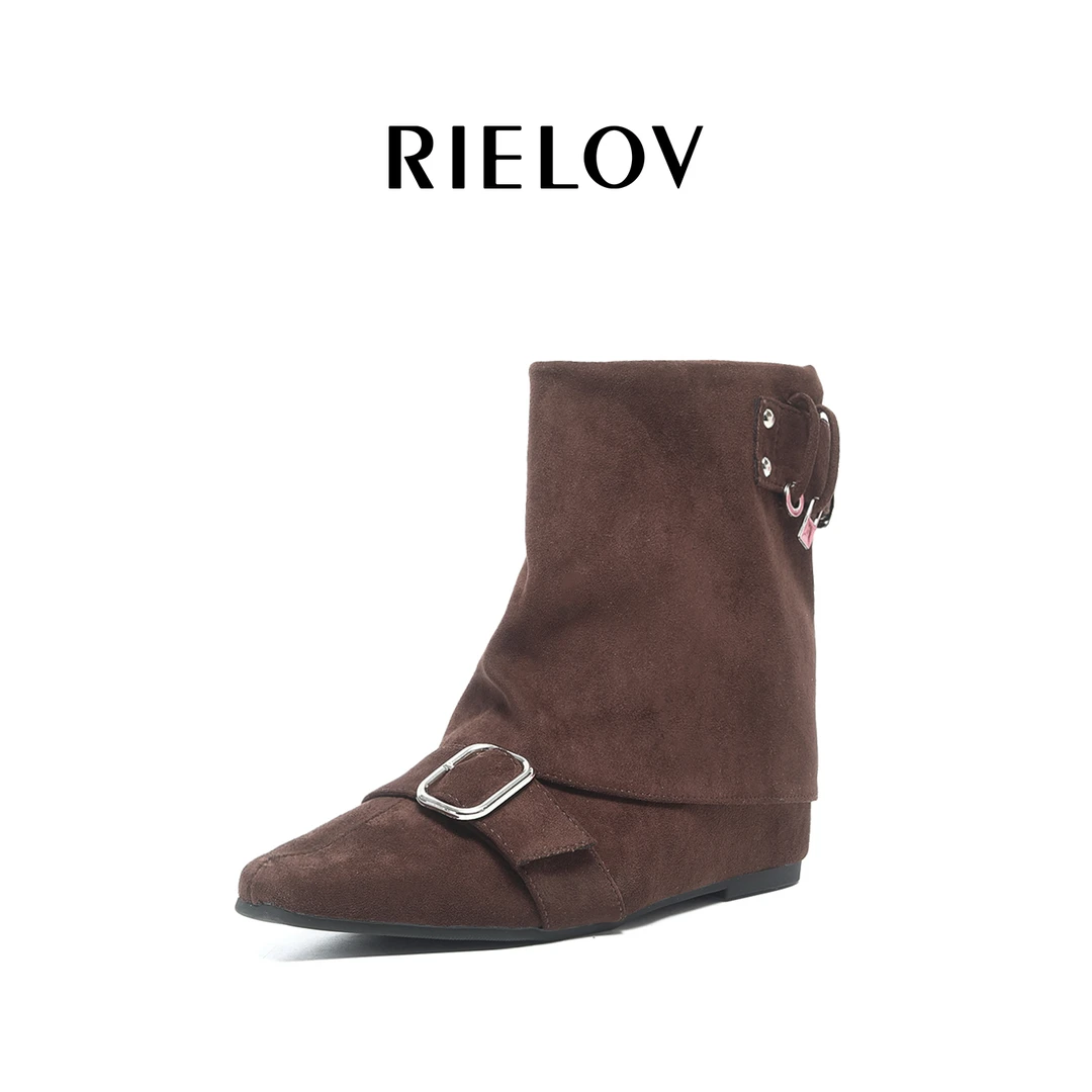 RIELOV【苏清●摩刻】增高1+2.5cm时尚潮流百搭女士时装靴2A-5