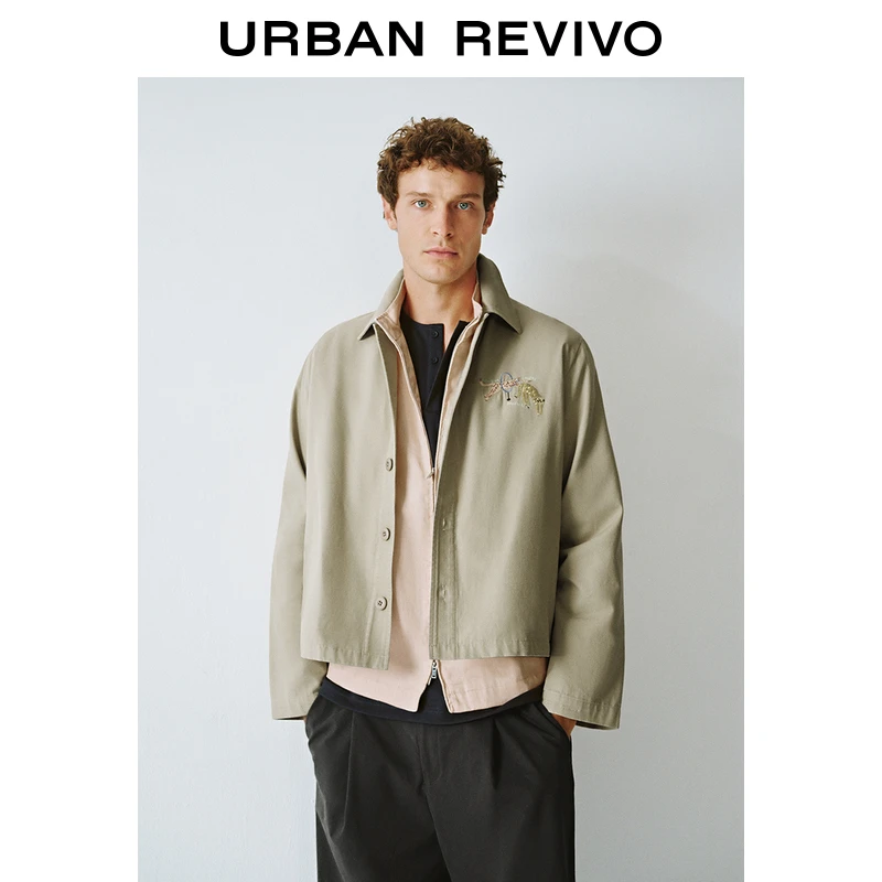 UR2025春季新款男休闲超宽松创意刺绣图案夹克外套UML150022