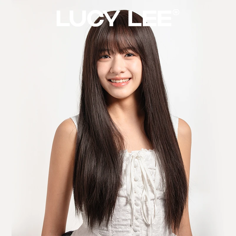 LUCYLEE【免修剪免发网-双面富江】精修刘海黑茶高层次齐刘海假发