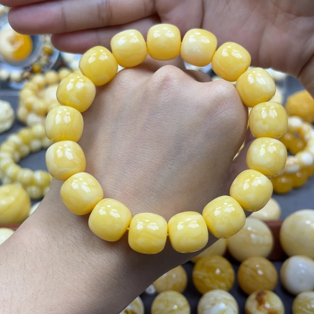 琥珀未镶嵌手串同料老邢手串14mm