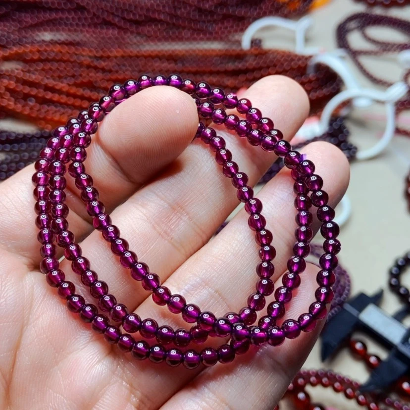 【闪购商品】未镶嵌手链石榴石（紫牙乌）3.8毫米